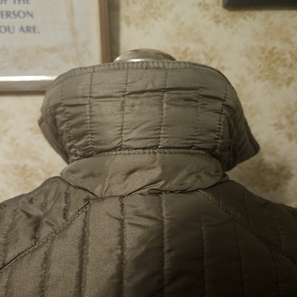 VINTAGE SIZE 12 60'S PUFFER JACKET GREY-GREEN COLOR - Picture 6 of 16